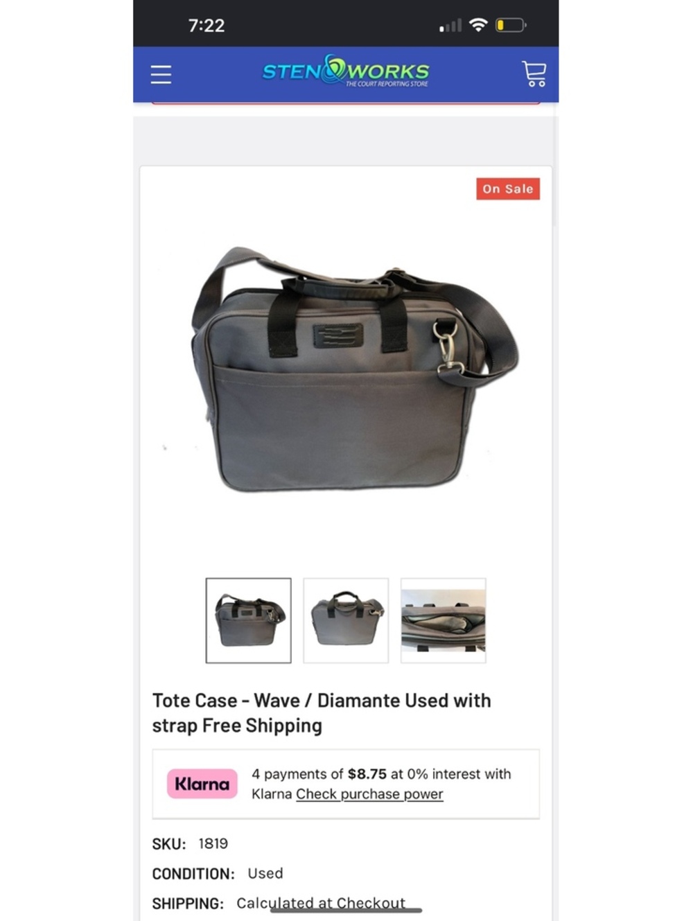 stenography machine carrying case bag